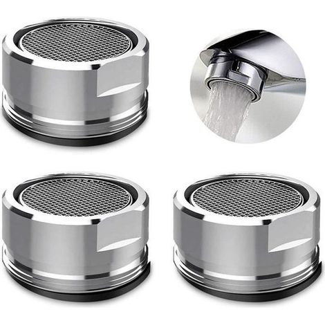 Mousseur Robinet3pcs Aerateur Robinet Filtre Robinet avec Joint D'étanchéité Pour CuisineSalle de Bain(Diamètre extérieur 24MM) (1/4)