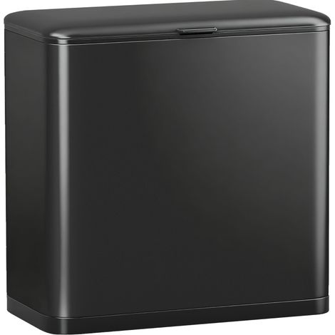 Pattumiera nera in acciaio inox da 8 L, da terra o sospesa (1/5)