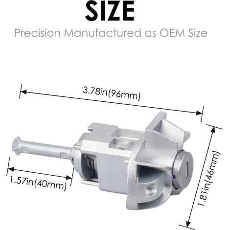 51217019975 Applicable to BMW E46 3 Series left driver's door lock cylinder with key, manufactured between 2001 and 2006. (1/4)