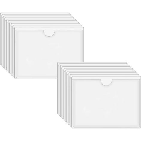 10 x 6cm Porteétiquettes Transparents,20 Pièces horizontal Pochettes Pour Cartes D'index,Pour Classeur Autocollant,Organiser Et Protéger Les Cartes (1/5)