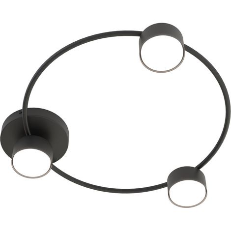 Plafoniera nera minimal anello 3xGX53 12W LUCIO Emibig (1/5)