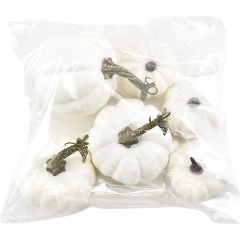 6 pièces Citrouilles Artificielles Blanches en Mousse pour Décoration Halloween Fête Maison