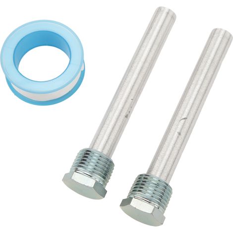 Lot de 2 anodes robustes et fiables, filetage NPT 1/2 po, capuchon en zinc bleu, anodes en magnésium pour chauffe-eau de camping-car