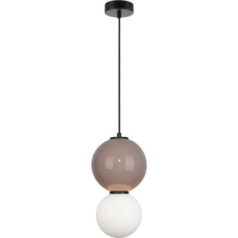 Lampada sospensione moderna bronzo/bianco 2 Ø18 LED 6W Italux (1/5)