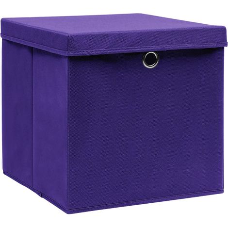 Maison Exclusive - Contenitori con Coperc4 pz 28x28x28 cm Viola
