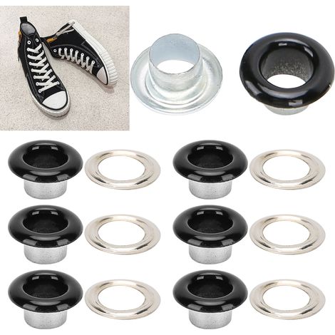 200 Rivets Métalliques Noirs 6mm pour Réparation de Chaussures et Sacs en Cuir DIY (1/5)