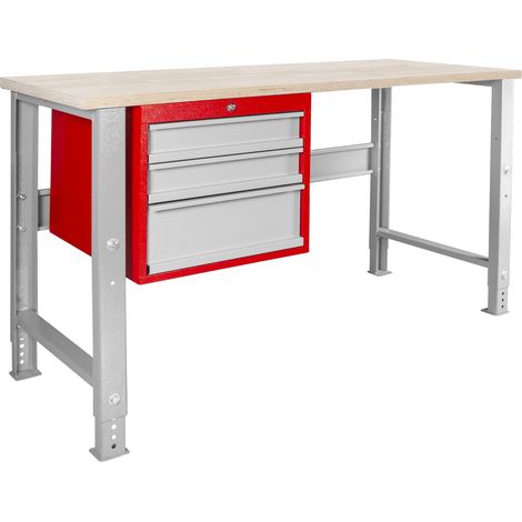 Établi modulaire Rubberwood avec armoire à tiroirs 3T 1500 mm MW Tools MOD155R (1/3)