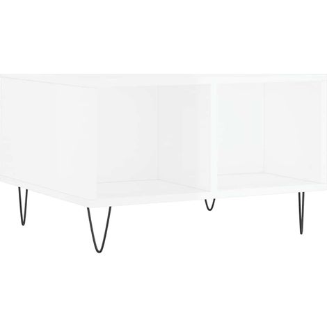 Maison Exclusive - Couchtisch Hochglanz-Weiß 60x50x36,5 cm Holzwe