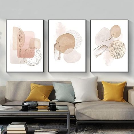 Lot de 3 posters muraux, style bohème, abstraits, dessin au trait de femme, feuilles botaniques abstraites imprimées, sans cadre, poster 02, 3 pièces - 40 x 60 cm (1/4)
