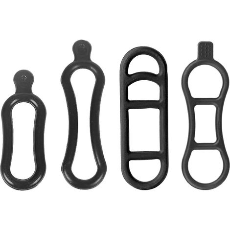 4er-Pack Silikon-Ersatzbänder für Fahrradlichter und Fahrradtaschenlampen, schwarze Gummibänder für Rennräder, Mountainbikes und die meisten Fahrradlicht-Sets (1/5)