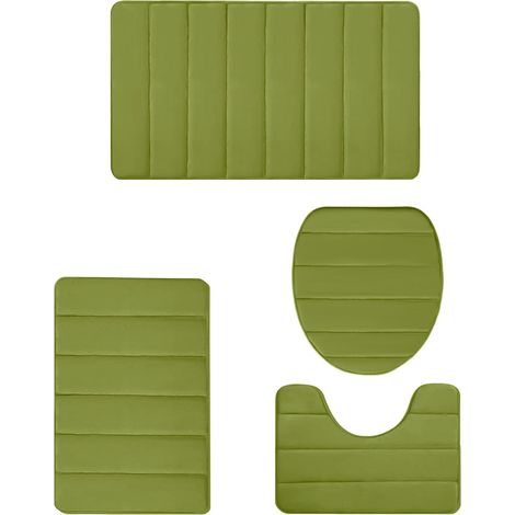 Tapis De Bain En Mousse À Mémoire De Forme - Non Glissant - Pour Salle De Bain Toilette Douche - Lot De 4
