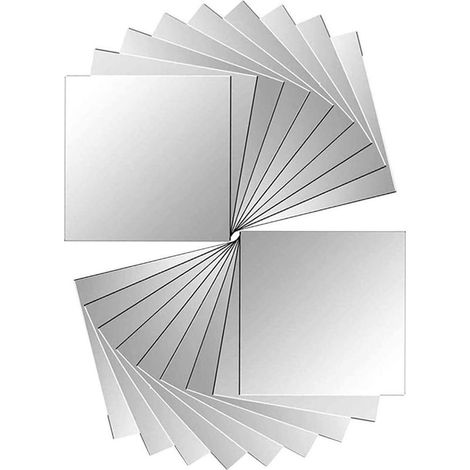 18 stickers muraux miroir - 0,1 mm d'épaisseur, 15 × 15 cm par pièce (1/5)