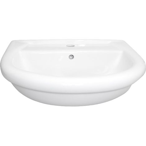 Keramik Wandhängewaschbecken inkl. Abflussrohr und Abflussstopfen (1/5)