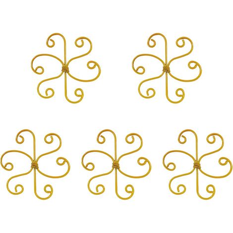 Supports pour plantes - Lot de 5 - Supports pour plantes grimpantes - Clips de fixation - Supports anti-basculement - Stabilisateur de tige - Support idéal pour la croissance et la floraison - Or (1/5)