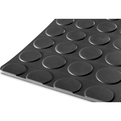 Mw Tools – Tapis de sécurité caoutchouc pastille 10m x 1,2m x 3mm noir – Antidérapant et insonorisant – Pour vestiaires et ateliers – RRNZ1200 (1/4)
