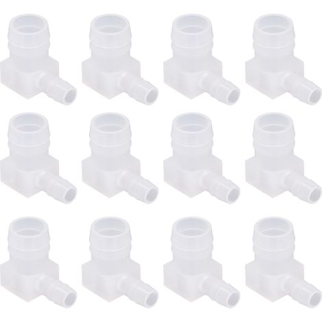 12 raccords en plastique coude à 90° réducteur barbelé pour tuyau, adaptateur 10x20mm, joint d’angle droit. (1/5)