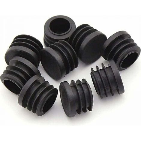 Stuhlbeinkappen, runde Kunststoffkappen, 30 Stück, schwarze Rohrendkappen, runde Möbelprotektoren für Stühle (25 mm)