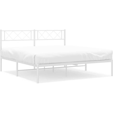 Maison Exclusive - Estructura cama sin colchón con cabecero metal