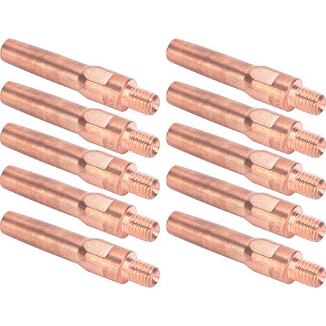 10 Stück M6-Leitdüsen, Schweißbrenner-Kontaktspitzen, Ersatzteile, 8,8 x 45 x 1,2 mm (1/5)
