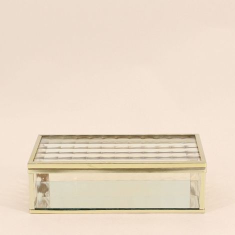 Boite en verre et métal doré 18x10cm (1/5)