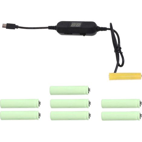 Typ C 5V3A auf LR3 1-8AAA Dummy-Batteriekabel für 1,5V 3V 4,5V 6V 12V