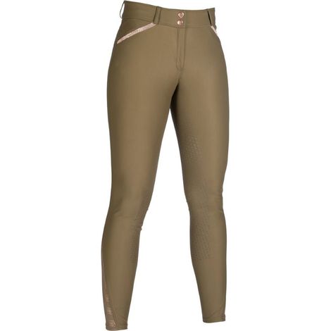 42 IT, verde oliva: Pantaloni equitazione donna modello Edinburgh full grip con glitter decorativi (1/5)