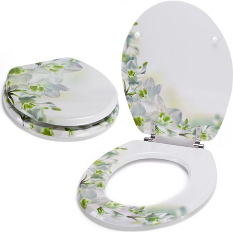 MSV 140762" Sedile WC Divano in MDF, Inox, Nero Stampato su 3 Lati