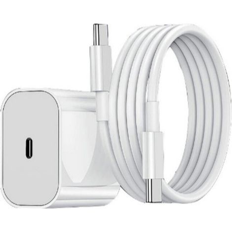 20-W-Schnellladegerät mit USB-C-Anschluss für iPhone 15, 16, 17 mit USB-C-zu-USB-C-Kabel