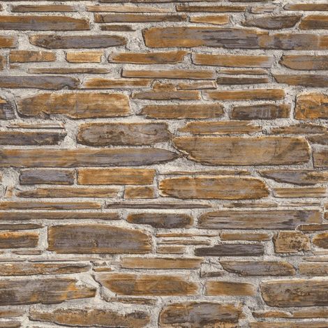 Rasch Realistic Brick Slate Stone Wall Wallpaper Paste The Wall Vinyl Modern