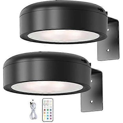 Lampe murale sans fil pour tableaux avec télécommande, intensité réglable, fonctionne sur piles, éclairage RGB 13 couleurs ajustable, noir (1/5)