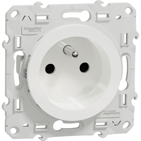 Odace - presa di corrente 2P+T - bianco - 4 connessioni rapide per polo - SCHNEIDER ELECTRIC - S520049