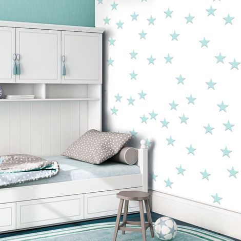 Papier Peint "Stars Aquamarine" 50x1000cm (1/2)