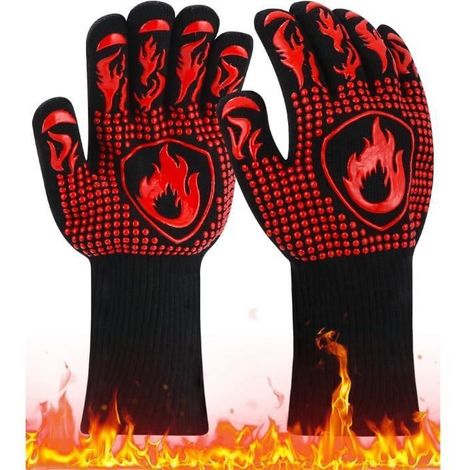Hitzebeständige Grillhandschuhe bis 800°C, universell und rutschfest für die Küche.