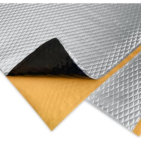 Tapis D'Isolation Acoustique en Aluminium Butyle, 400 x 250 x 2 mm Tapis de Voiture Isolant Autocollant Tapis Insonorisant pour Voiture Phonique pour Isolation Étanche Ignifuge Anti-vibration (1/5)