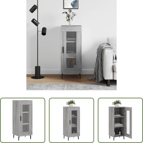 vidaXL Schrank - Sideboard Grau Sonoma 34,5x34x90 cm Holzwerkstoff (1/5)
