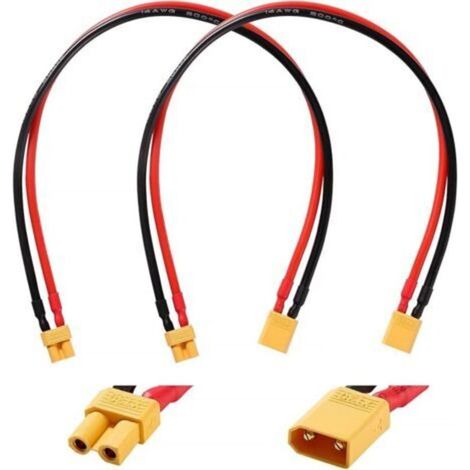 2 Stück XT30-Verlängerungskabel, XT30-Stecker auf Buchse mit 30 cm 14AWG-Silikonkabel, XT30-Adapter-Verlängerungskabel, für RC LiPo-Akku (1/5)