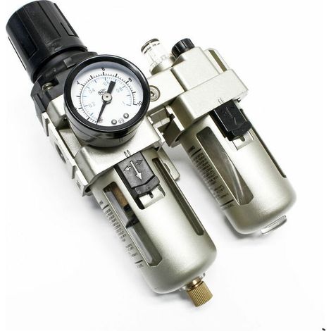 Ensemble de traitement d'air comprimé 12,91mm Filtre Régulateur Séparateur d’eau Lubrificateur 1/2 AC4010-04D (1/5)