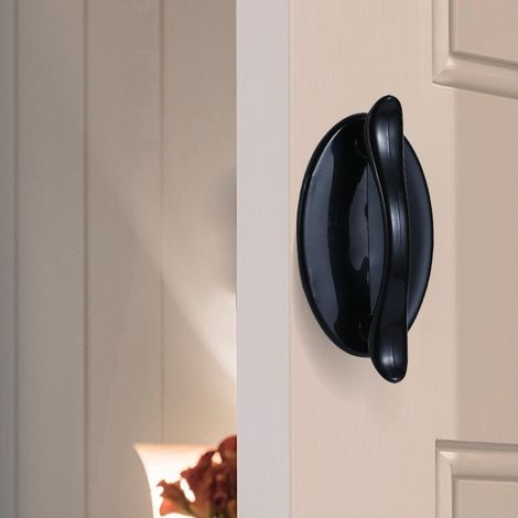 Lot de 4 poignées de tiroir noires, poignées de porte à bouton, poignées de tiroir pour porte simple et fenêtre d'armoire (1/4)