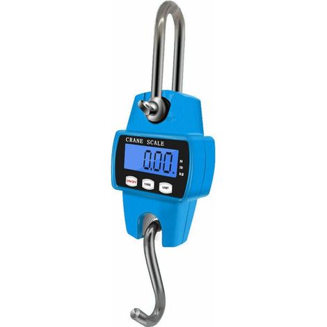 Balanza colgante, báscula de grúa, mini báscula electrónica digital LCD colgante, capacidad de 300 kg con gancho (azul) (1/5)