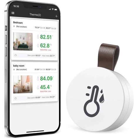 Capteur De Temperature Et Dhumidite - Bluetooth 5.0 - Plage -20 C A 60 C Et 0 A 100 Pct - Pour Surveillance Domestique Et Professionnelle - 1 Unite (1/5)