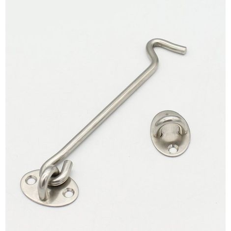 1 pieza - Cerradura para puerta corredera de 15 cm con gancho y tornillos, pestillo de puerta reforzado de acero inoxidable de alta resistencia (1/4)