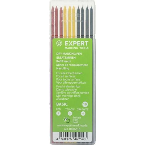 minas marcador en seco dry basic. estuche de recambio. borrables. 10 unidades - expert