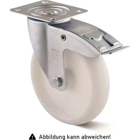 Rollcart Polyamid- Lenkrolle mit Doppelstop Ø125x35mm 200kg Tragkraft