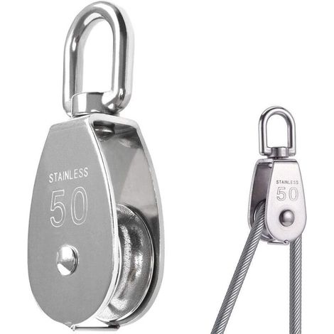 Poulie pivotante à une roue en acier inoxydable 304 M50, chargement 400 kg - argent- (1/5)