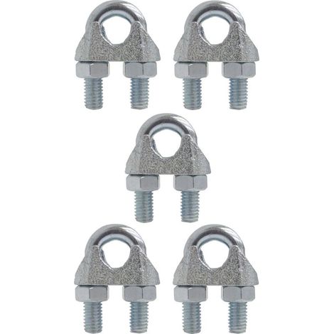 fascette stringicavo universali a U in acciaio da 3 mm (1/8"), A = 10 mm, B = 20 mm, filettatura M4 (1/2)