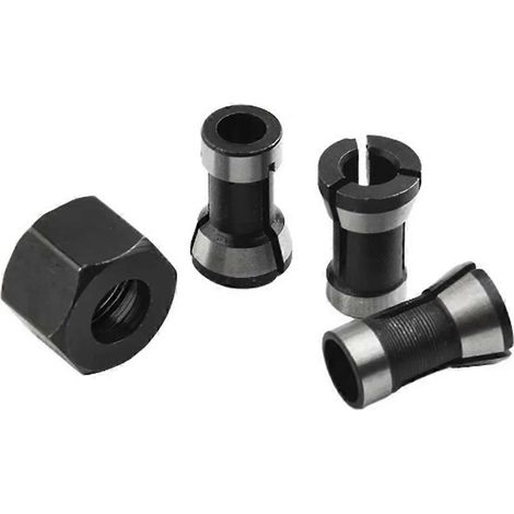 Ensemble de 4 pièces de mandrins de fraisage pour machines de gravure CNC électriques de 6 mm, 8 mm et 6,35 mm et d'écrous M15, compatibles avec les machines de gravure CNC de finition. (1/5)