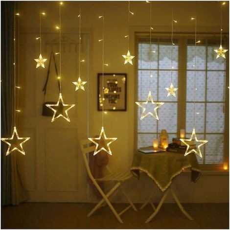 Guirlande lumineuse LED 12 étoiles, rideau lumineux LED de Noël (1/5)