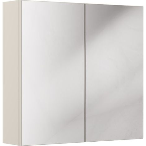 Hängeschrank mit Spiegel BRAZZA – 2 Türen – Farbe Kongo-Braun – B80 x H75 cm – Zum Aufhängen