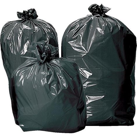 Sacs poubelles noirs à soufflets 110 litres 700x1075 mm épaisseur 35µ carton de 200 sacs