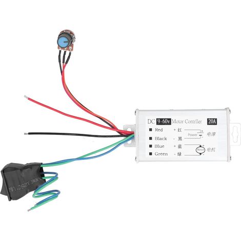 Régulateur de moteur Interrupteur inverseur avant et arrière PWM Contrôleur de vitesse de moteur DC DC9 à 60 V 20 A (1/5)